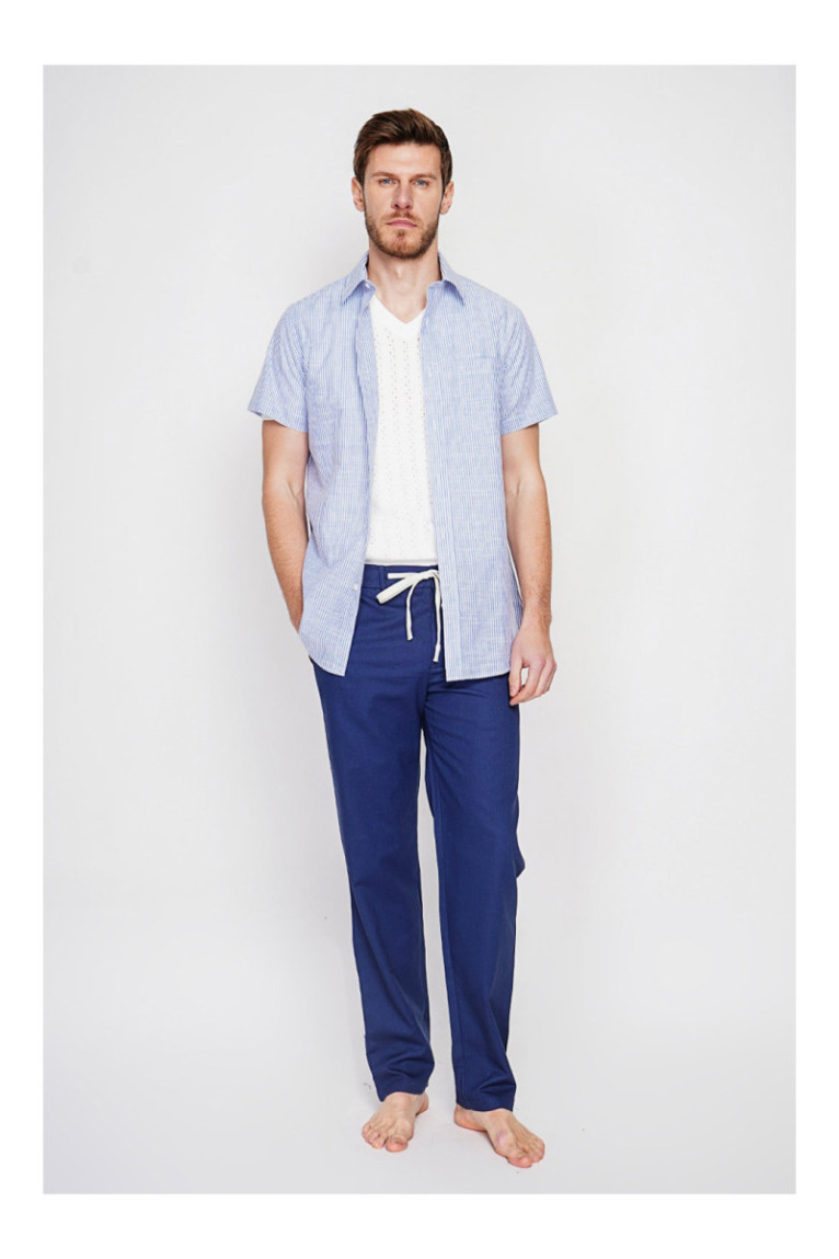Pantalon - SECRET DU LIN - Marine