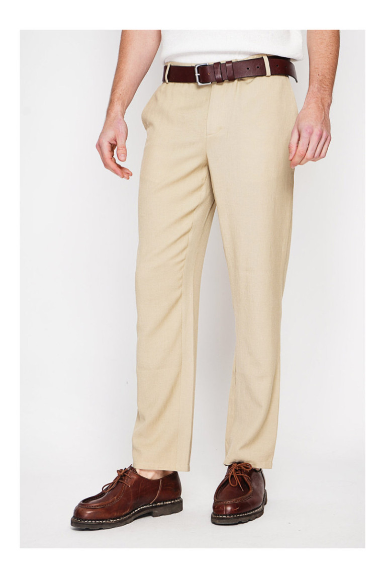Pantalon - SECRET DU LIN - Camel