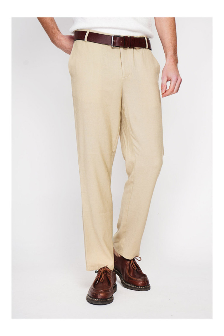 Pantalon - SECRET DU LIN - Camel