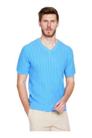 Pull - SECRET DU LIN - Azur