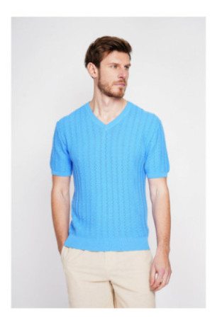 Pull - SECRET DU LIN - Azur