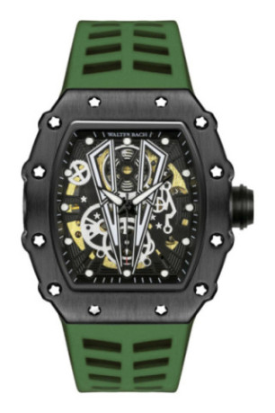 Montre Automatique Homme - Black/Green/Black