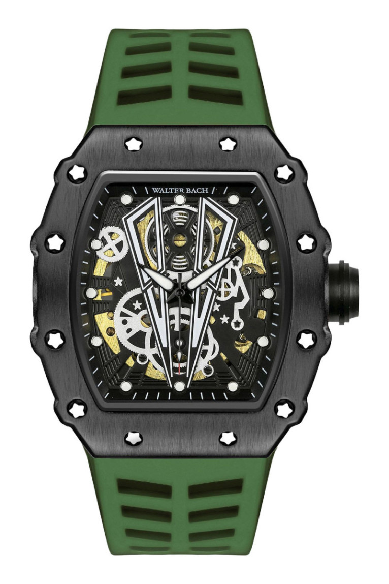 Montre Automatique Homme - Black/Green/Black