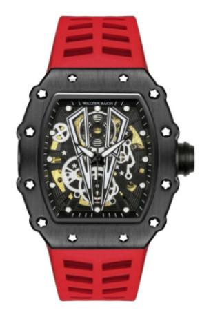 Montre Automatique Homme - Black/Red/Black