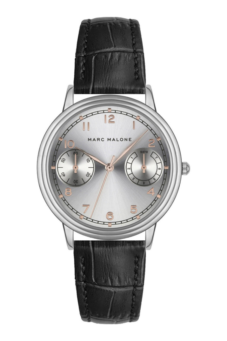 Montre Quartz Homme - Silver/Croco black/Silver sunray