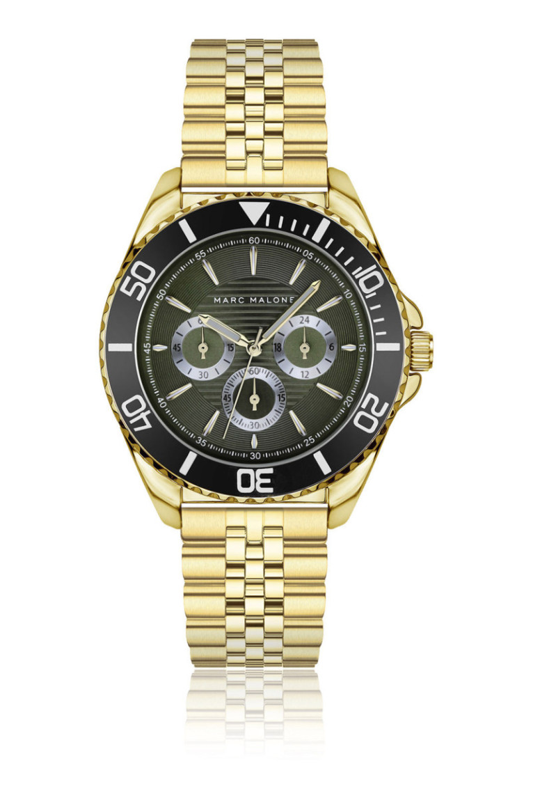 Montre quartz - MARC MALONE - Gold/Gold/Omega Green