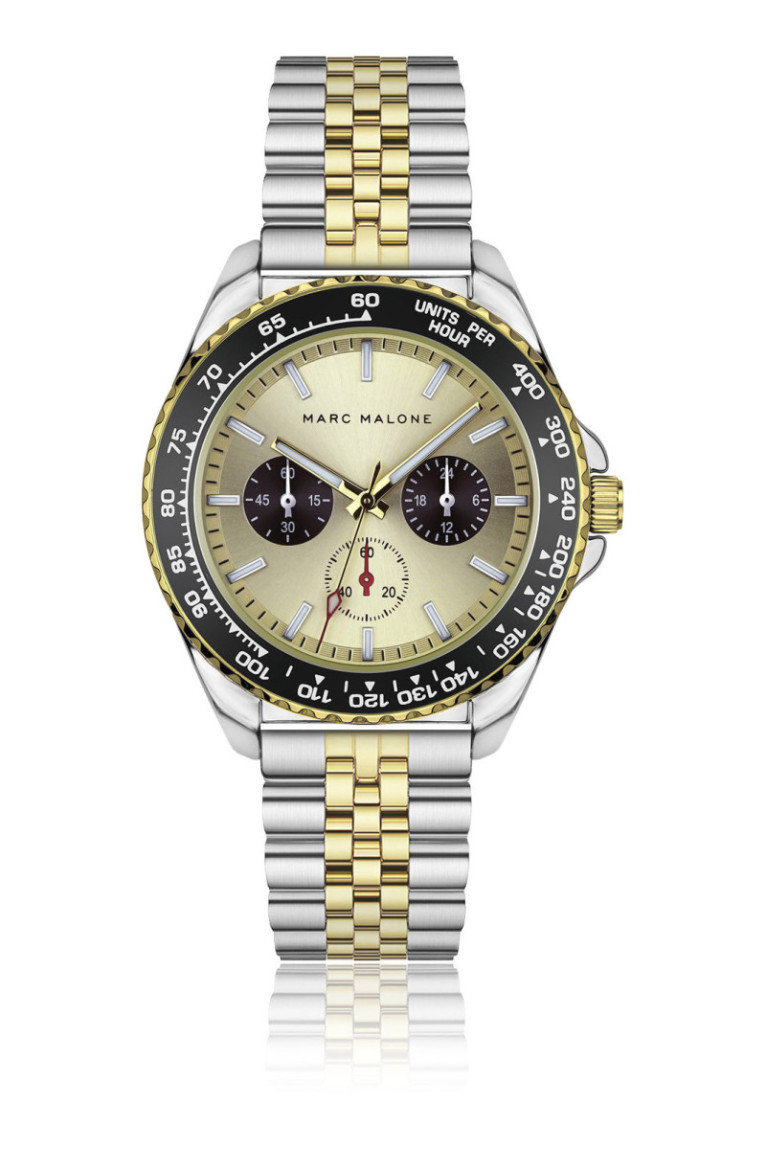 Montre Quartz Homme - Silver/2 tones: silver + gold/Gold sunray