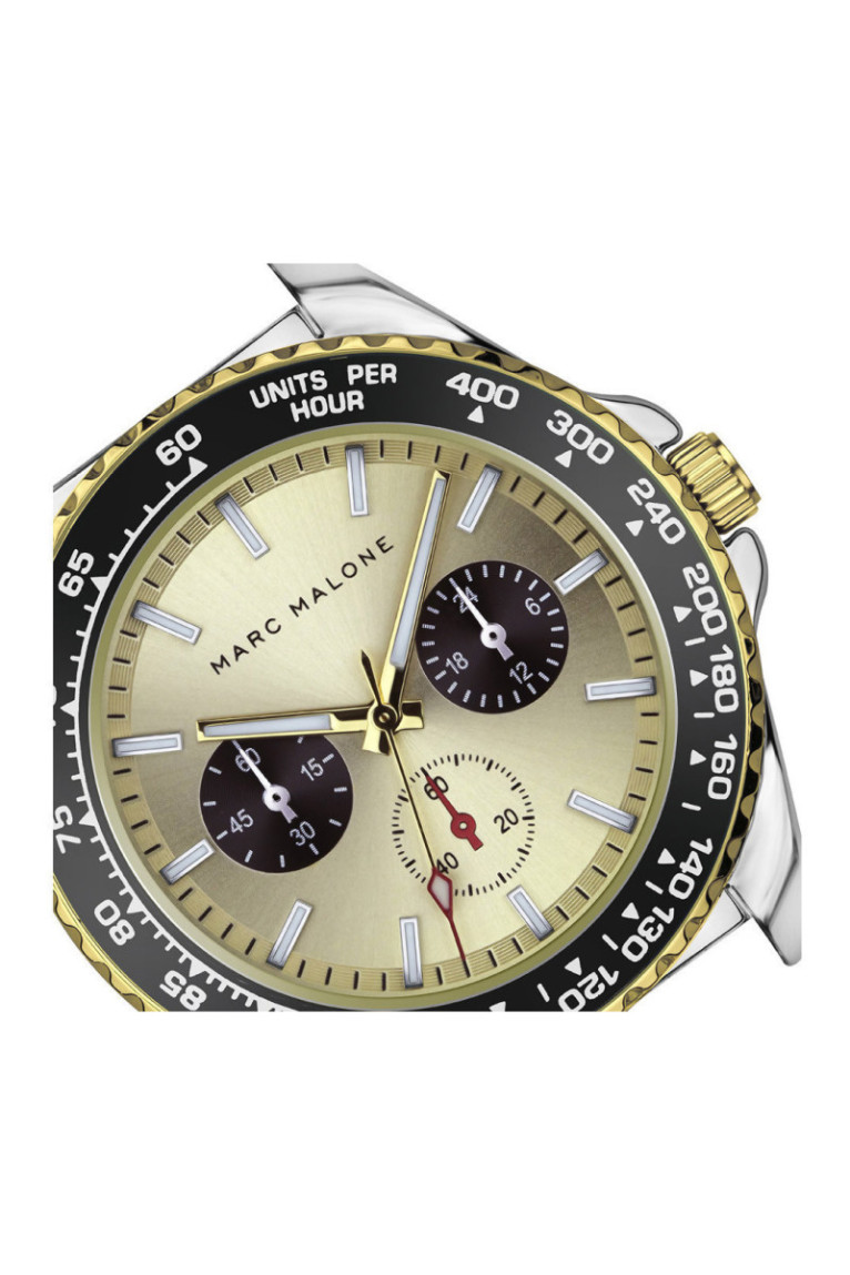Montre Quartz Homme - Silver/2 tones: silver + gold/Gold sunray