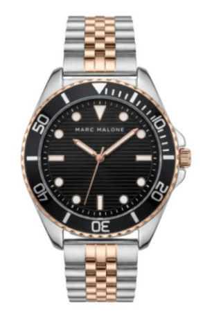 Montre Quartz Homme - Silver/2 tones: silver + rose gold/Black sunray
