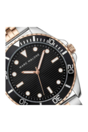 Montre Quartz Homme - Silver/2 tones: silver + rose gold/Black sunray