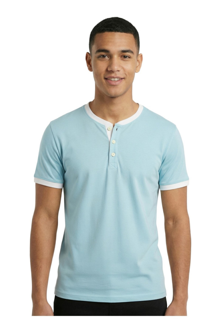 T-shirt manches courtes Bleu pastel La Maison Blaggio