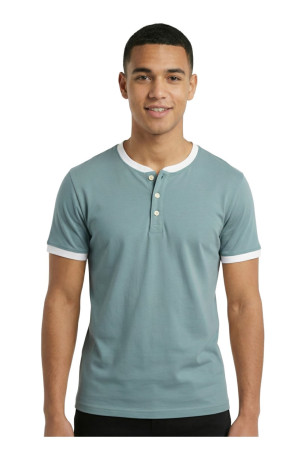 T-shirt Molica manches courtes Bleu vert La Maison Blaggio