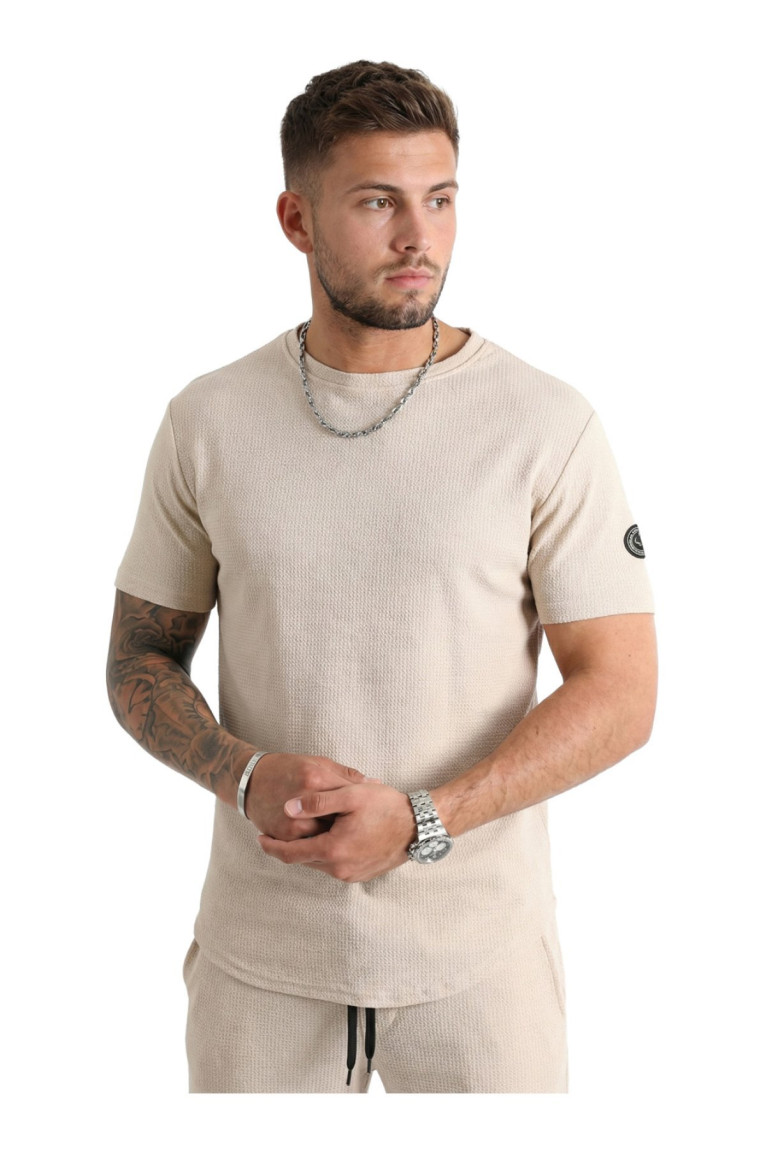T-shirt manches courtes beige La Maison Blaggio