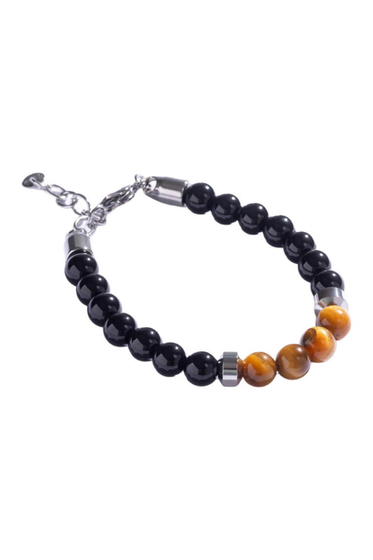 Bracelet - Black/brown and silver