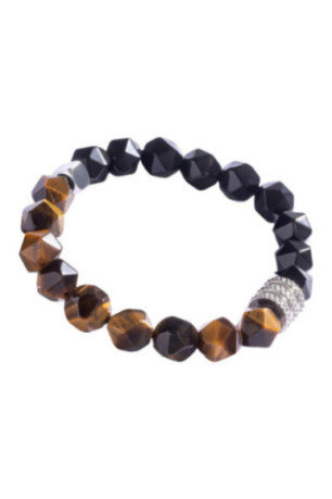 Bracelet - Black/brown and silver