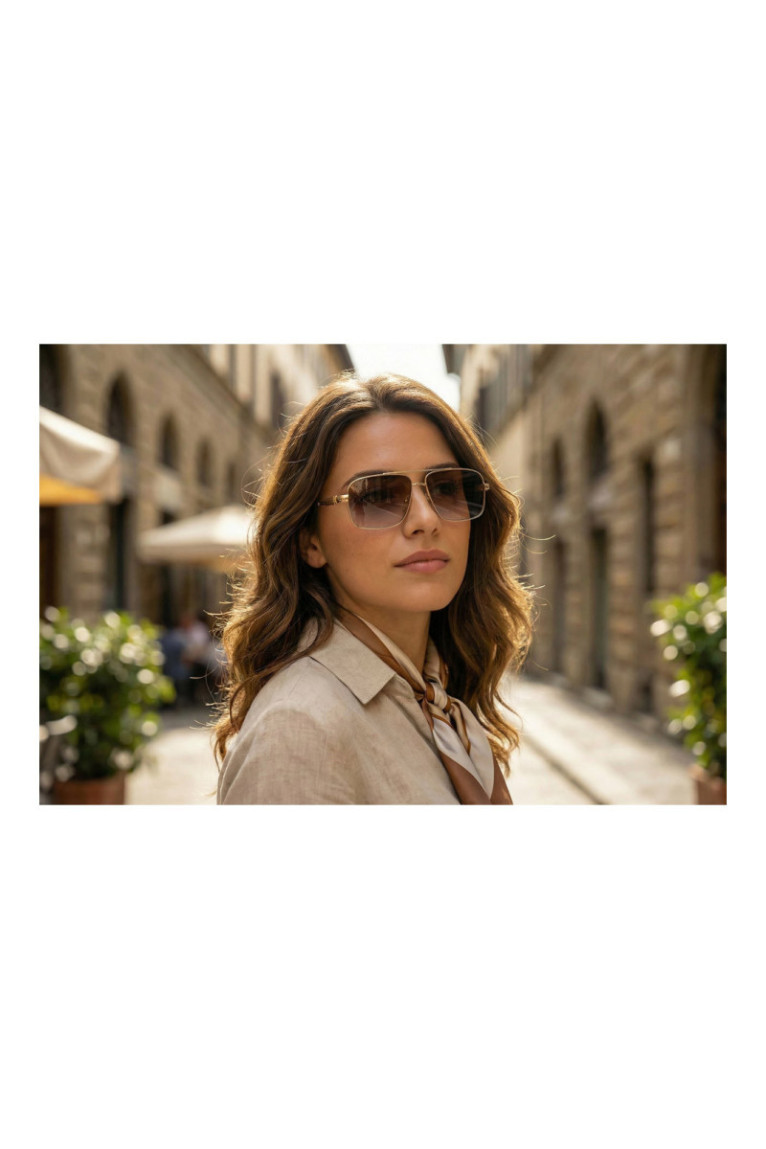 Lunettes de soleil - Gradient/Gold/Gold