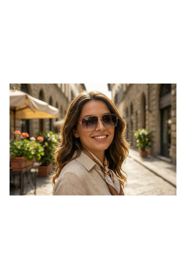 Lunettes de soleil - Gradient/Gold/Gold