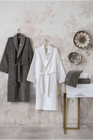 Ensemble de bain familial - Blanc / Anthracite