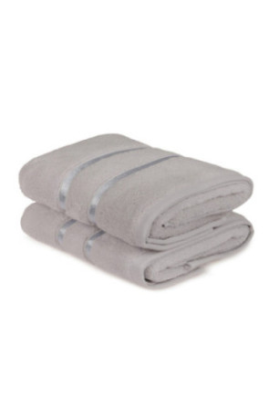 Ensemble de serviettes à main (2 pièces) - Bleu clair / Gris clair