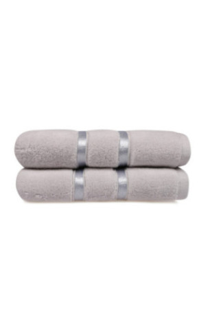 Ensemble de serviettes à main (2 pièces) - Bleu clair / Gris clair