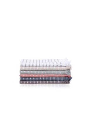 Ensemble de serviettes de toilette (6 pièces) - Bleu foncé / Marron / Poudre / Vert / Beige