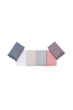 Ensemble de serviettes de toilette (6 pièces) - Bleu foncé / Marron / Poudre / Vert / Beige