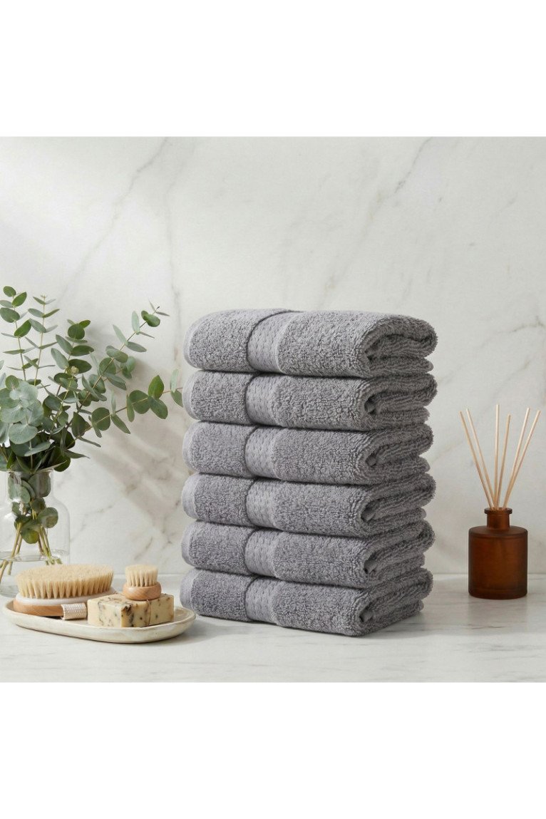 Ensemble de serviettes de toilette (6 pièces) - Gris