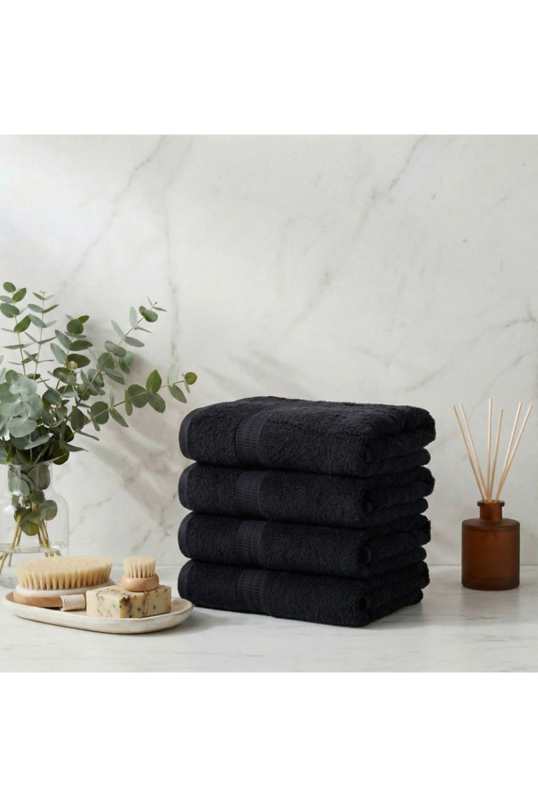 Ensemble de serviettes pour les mains (4 pièces) - Noir