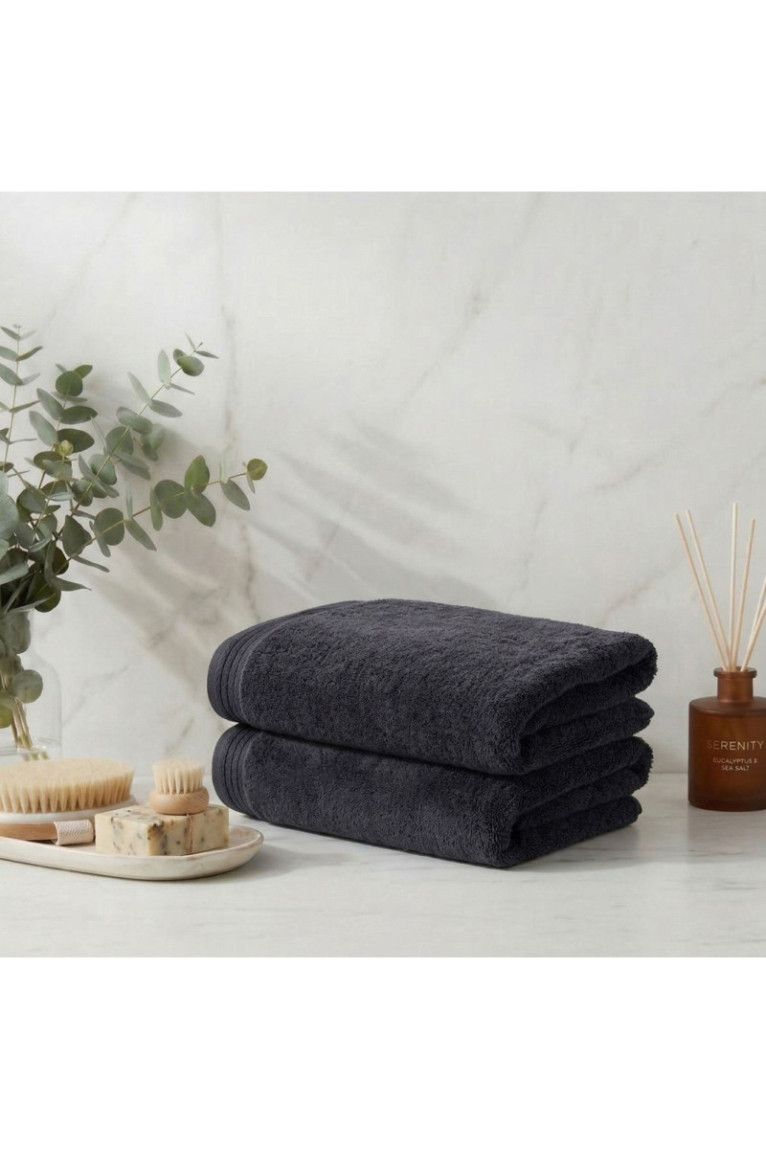 Ensemble de serviettes de toilette (2 pièces) - Noir