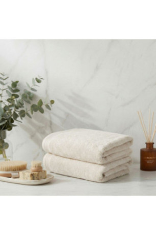 Ensemble de serviettes de bain (2 pièces) - Écru