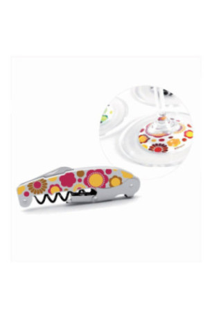 Kit smart et fun hippie : 1 tire-bouchon et 8 marque-verre assortis. - Classwine