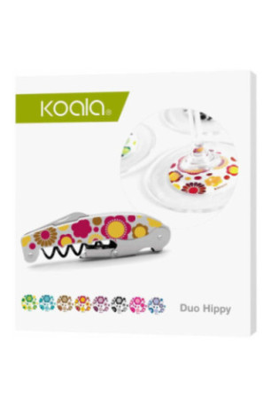 Kit smart et fun hippie : 1 tire-bouchon et 8 marque-verre assortis. - Classwine