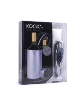 Set Deluxe : 1 tire-bouchon et 1 rafraichisseur argentés - Classwine
