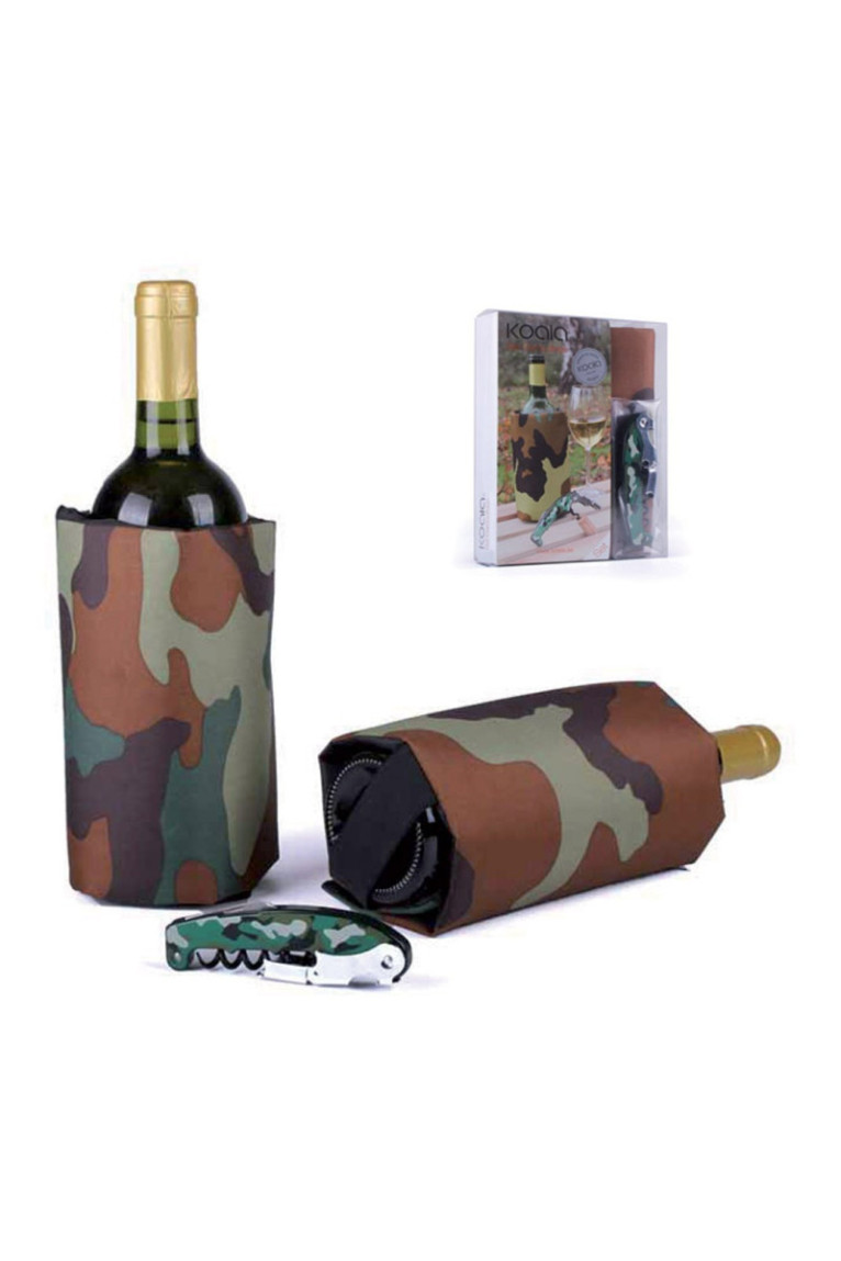 Set Loisir camouflage : 1 tire-bouchon et 1 sac rafraichissant assortis. - Classwine