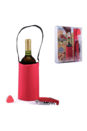 Set Loisir Rouge: 1 tire-bouchon et 1 sac rafraichissant assortis. - Classwine