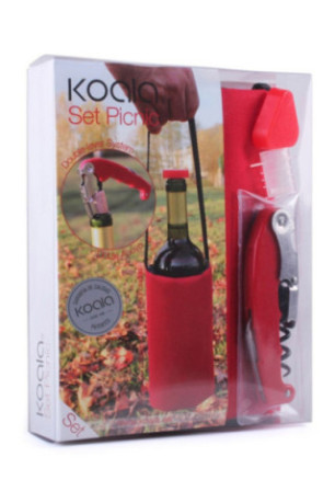 Set Loisir Rouge: 1 tire-bouchon et 1 sac rafraichissant assortis. - Classwine