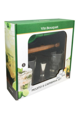 Set à Mojito et Caipirinha : 2 verres. 1 pilon. 1 gobelet doseur et 1 zesteur - Classwine
