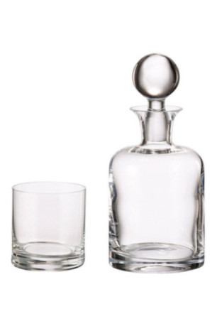 Coffret Bohemia : 1 carafe à whisky 1L + 6 verres 40cl en titanium - Classwine
