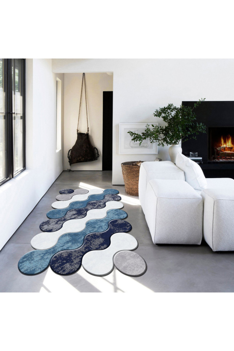 Tapis 50x80cm - Light Blue / Turquoise / Lilac / Navy Blue