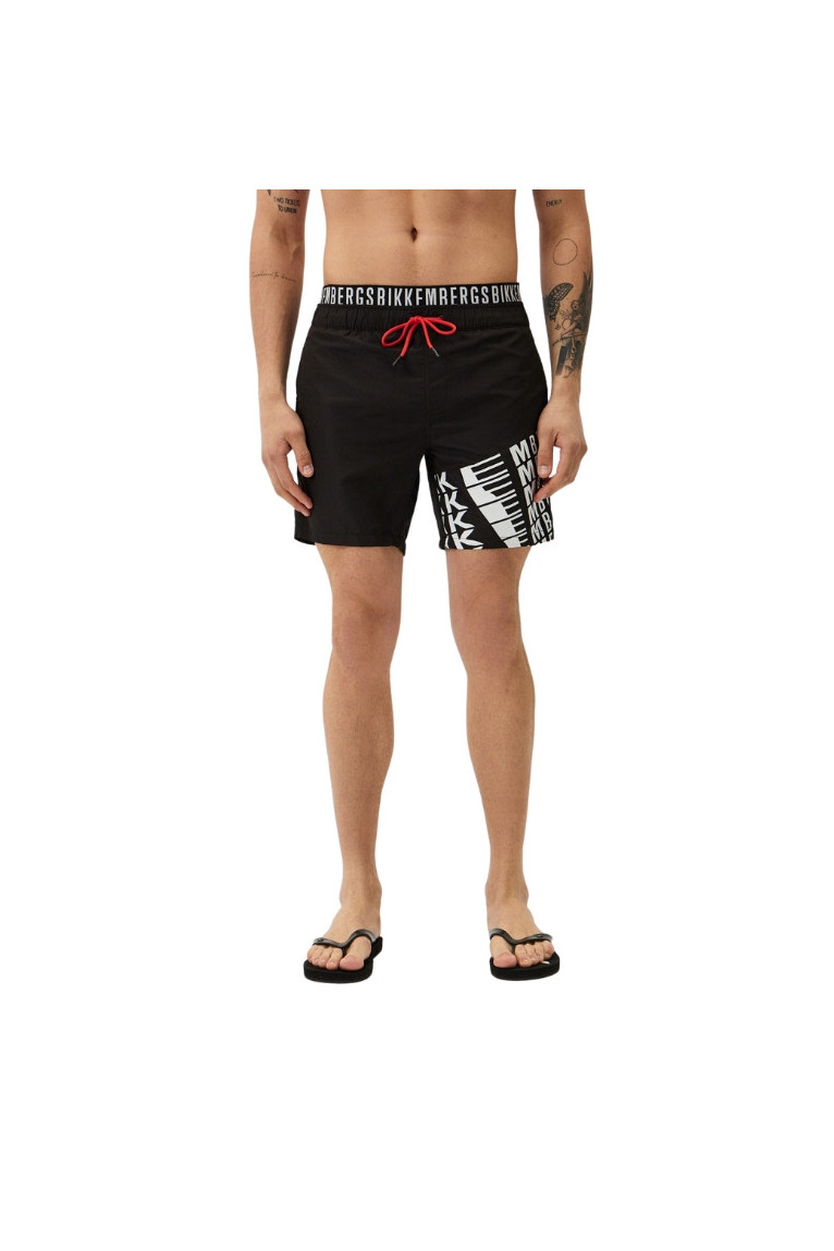 Short de bain taille élastiquée logo Bikkembergs