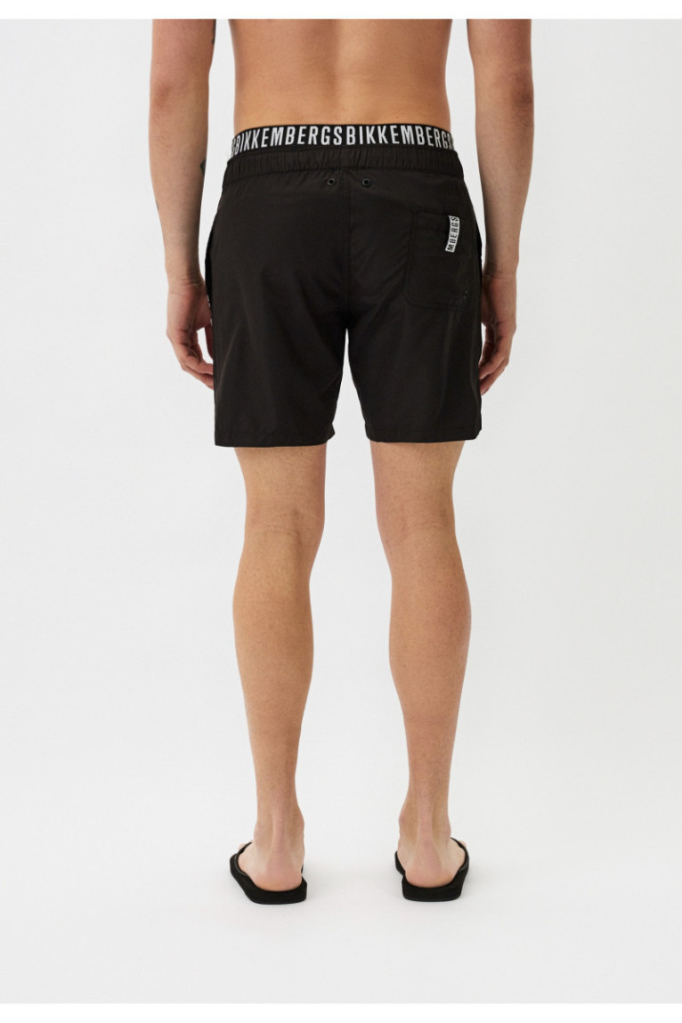 Short de bain taille élastiquée logo Bikkembergs