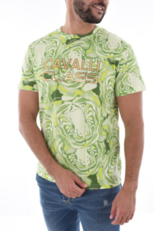 TShirt à imprimé 100% coton Cavalli Class