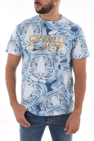 TShirt à imprimé 100% coton Cavalli Class