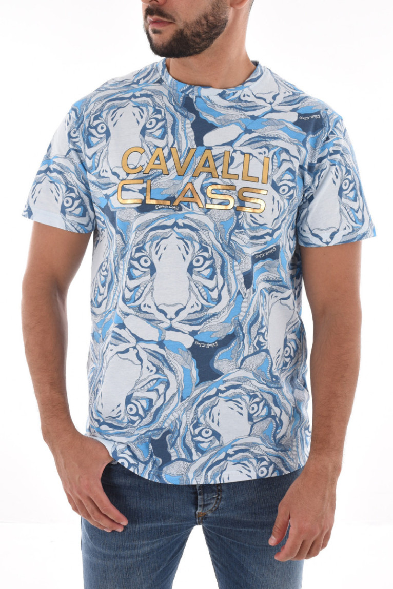TShirt à imprimé 100% coton Cavalli Class