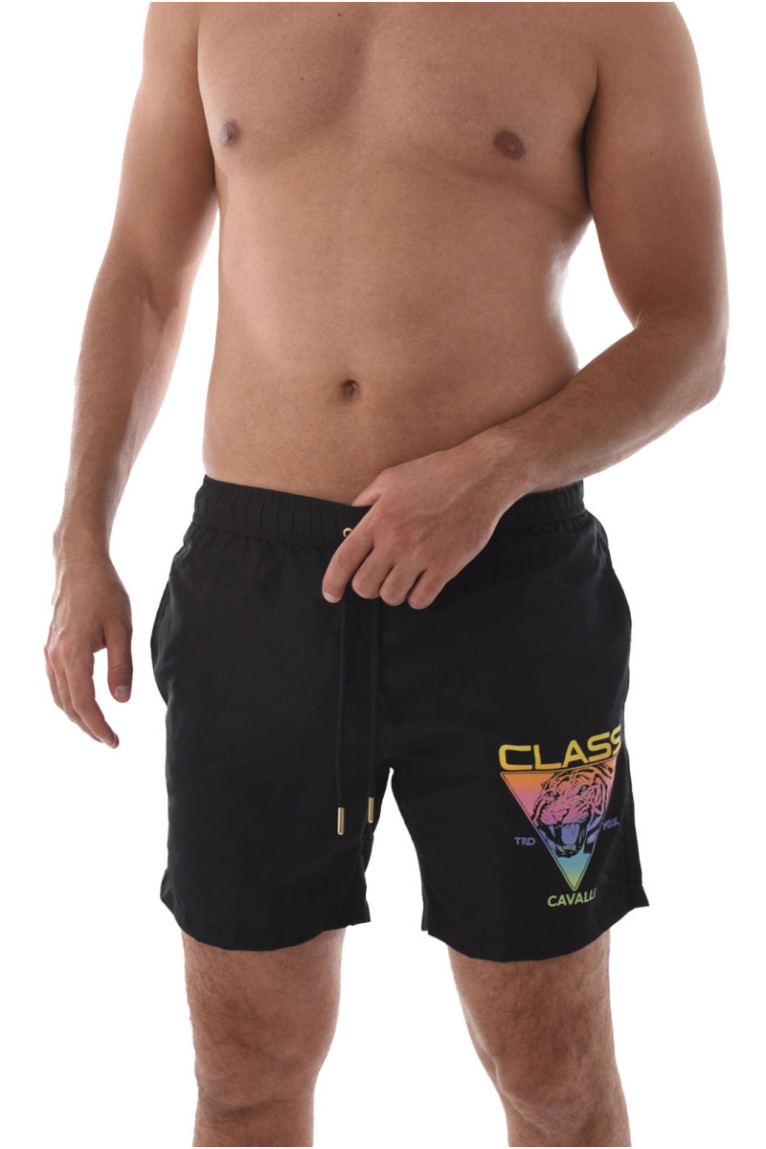 Short de bain print logo Cavalli Class
