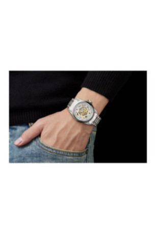 Montre automatique Skeleton Homme Acier et blanc