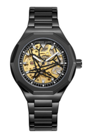 Montre automatique Sports Skeleton Noir 42 mm