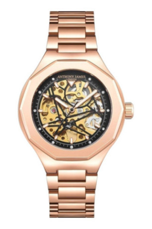 Montre automatique Sports Skeleton Or rose