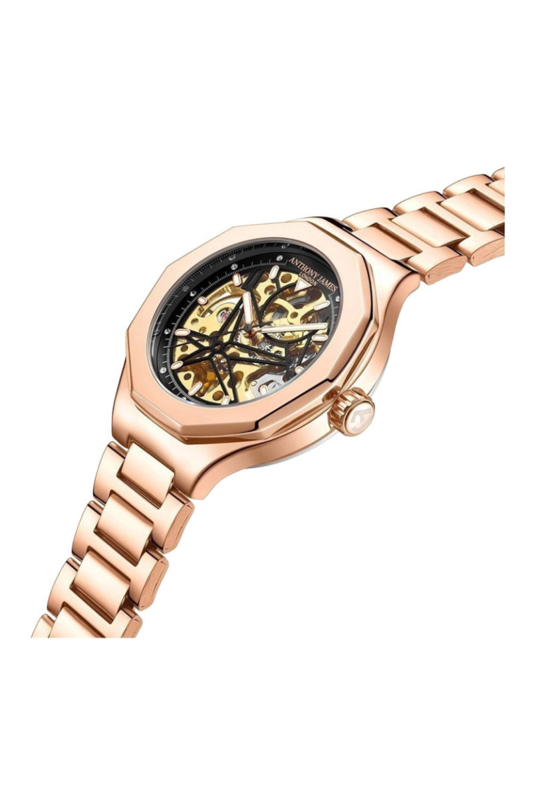 Montre automatique Sports Skeleton Or rose