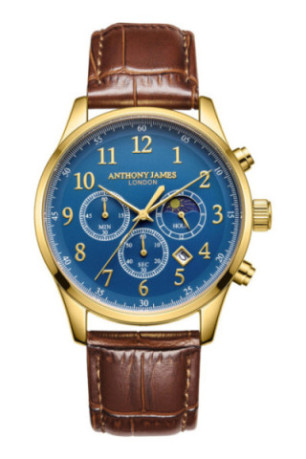 Chronographe Moonphase Edition Limitée Doré et Bleu 43 mm